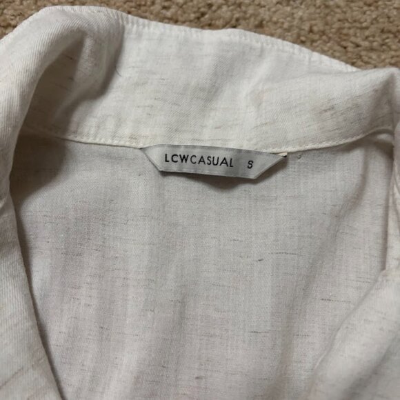 LCW Vision Plain Short Sleeve Linen Blend Women's Shirt - Picture 7 of 7